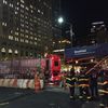 Tour Bus Hits Scaffolding In Lower Manhattan